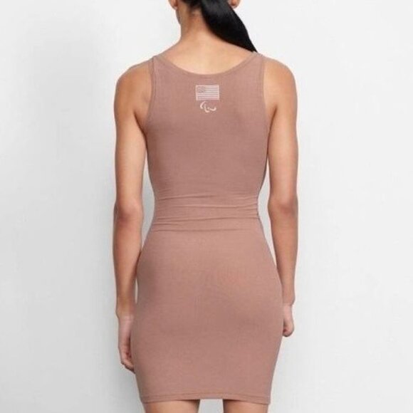 SKIMS Soft Lounge Rib Tank Dress Team USA Sienna Medium - Picture 3 of 13